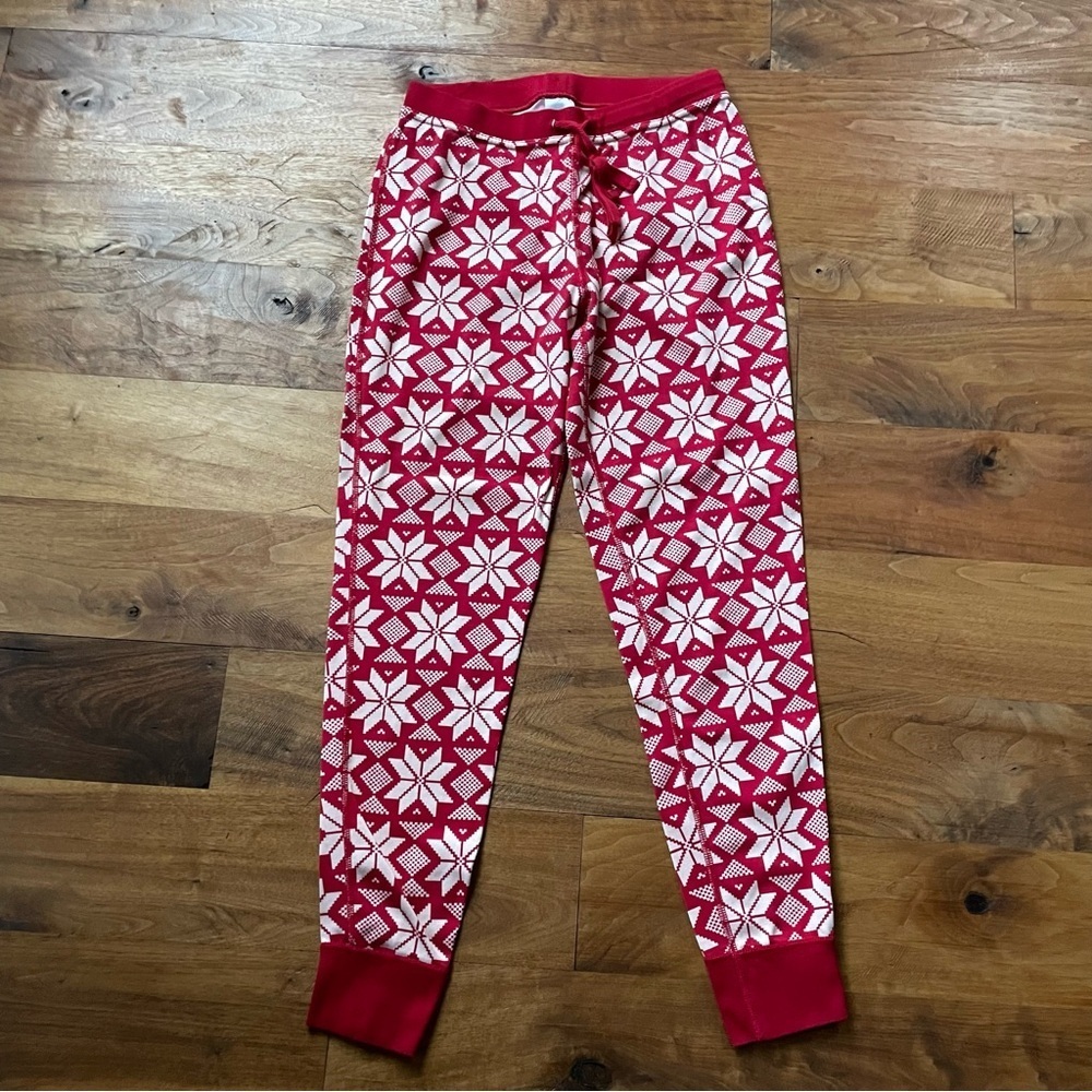 Hanna Andersson Holiday Snowflake Organic Cotton Long John Pajama Set S/M - Picture 8 of 12